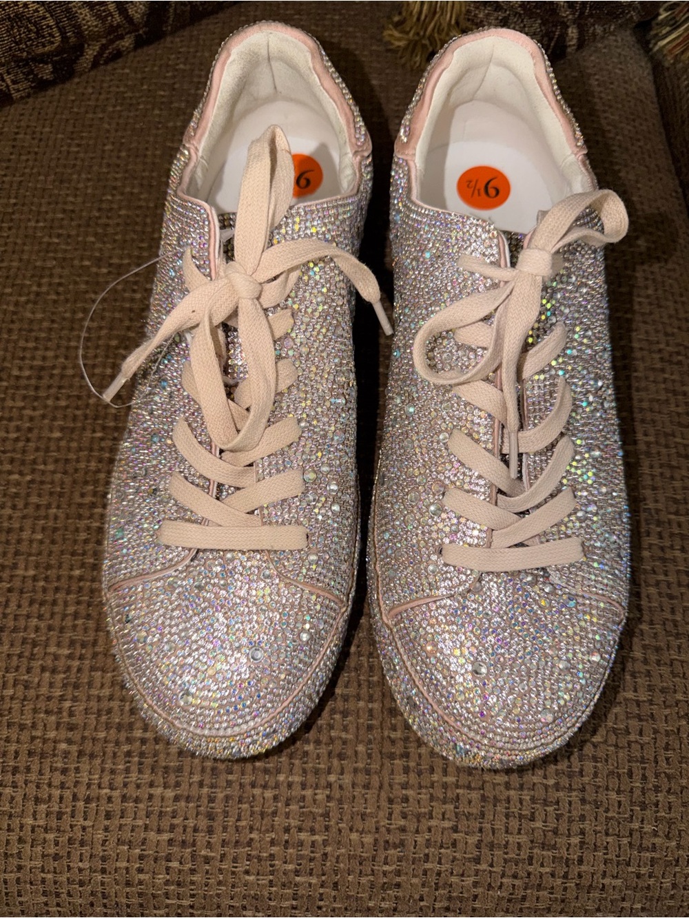 Matisse Iridescent Pink Crystal Lace-Up Sneakers